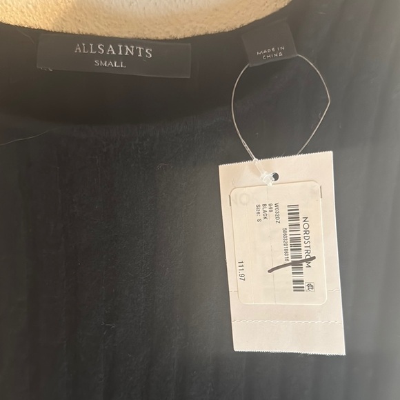 NWT All Saints Elegant Black Sleeveless Dress Small - Picture 3 of 6
